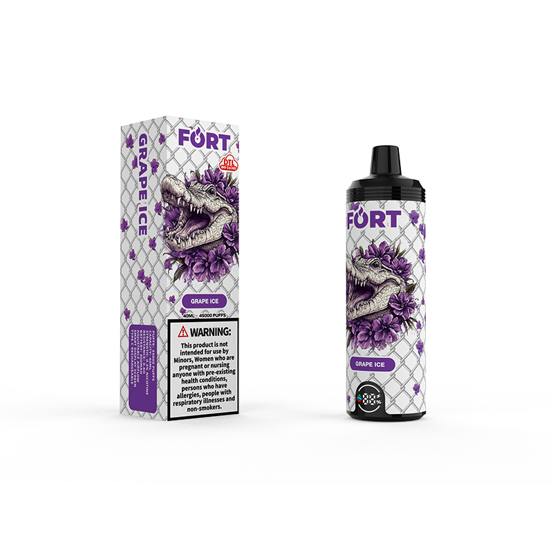 SAVAGE FORT SHISHA 45000 PUFF 45k Vape jetable DTL E Cigarette Al Fakher avec débit d'air réglable - Glace au raisin