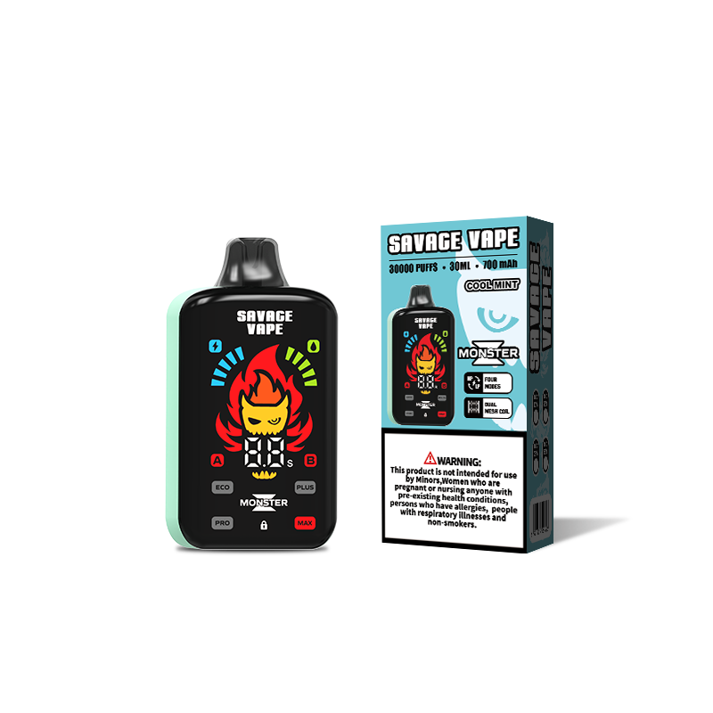 Gros Savage Vape Monster Z 30000 Puff 30k Vape jetable E Cigarette double maille bobine-menthe fraîche