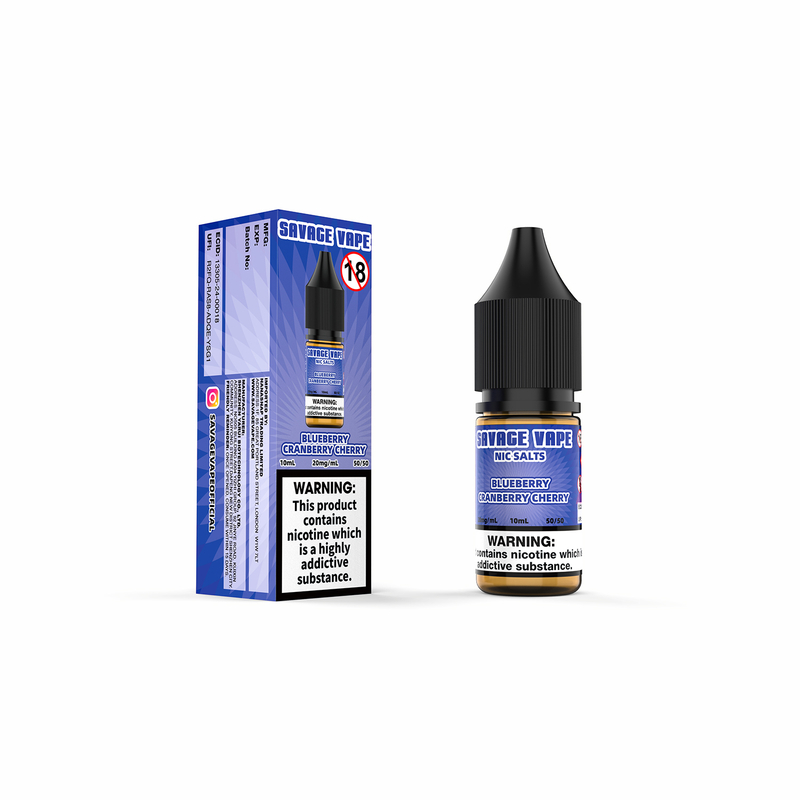 Savage Vape Bluberry Cranberry Cherry Nic Salt E-liquide 20 mg 2 ml TPD