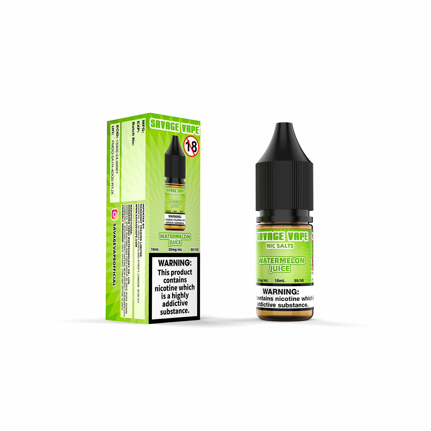 Savage Vape Watermelon Juice Nic Salt E-liquide 20 mg 2 ml TPD