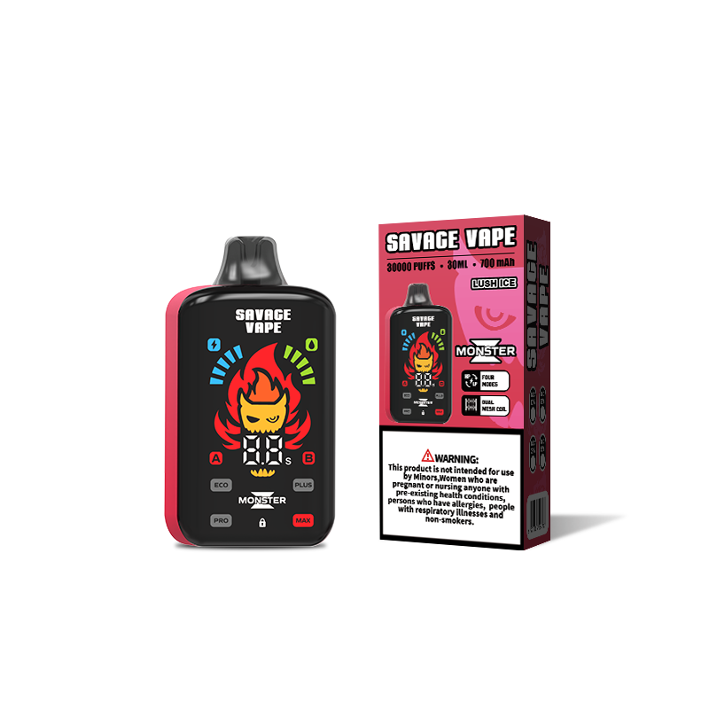 Savage Monster Z 30000 Puff 30K Vape Vape E Cigarette Double Mesh Bobine 5% NIC SALT-LUSH ICE