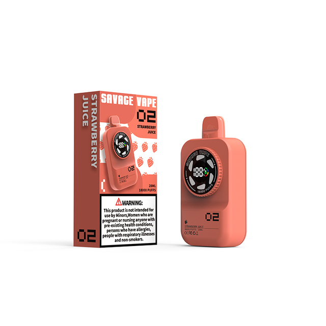 Savage Camera 18000 Puffs 18k Vape jetable E cigarette 2% 3% 5% Nic Salt -jus de fraise