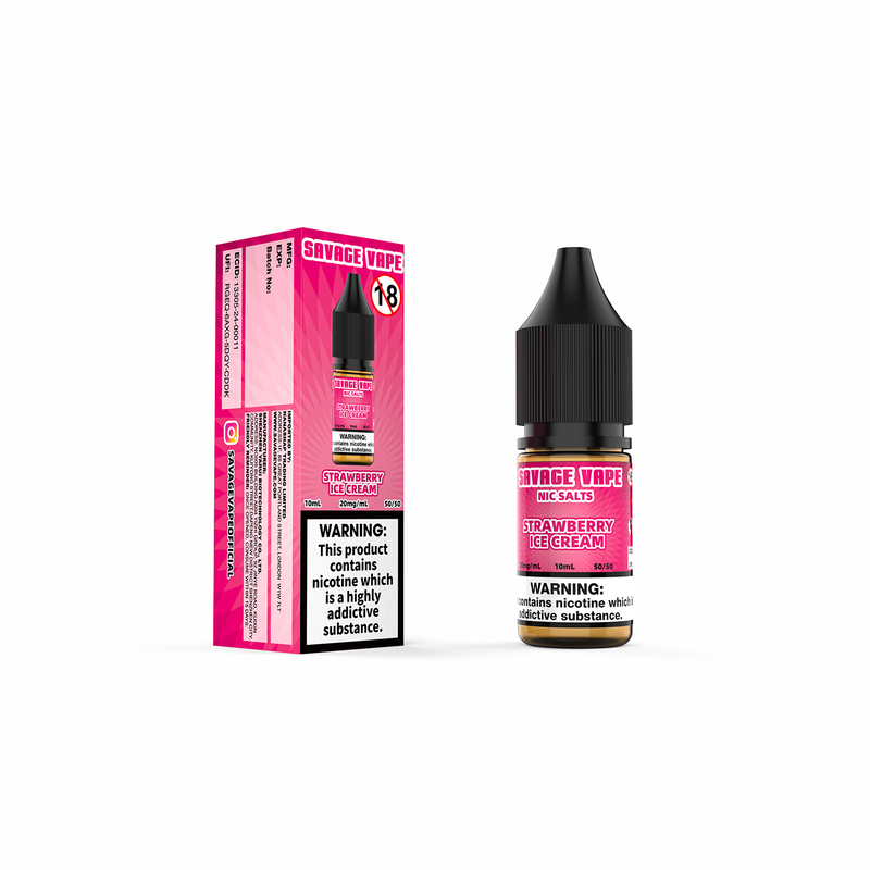 Savage Vape Crème glacée à la fraise Nic Salt E-liquide 20 mg 2 ml TPD