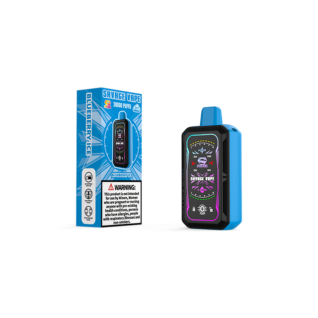 Savage S Power 30k Puff 30000 Vape jetable E Cigarette Double bobine de maille 4 Puissance réglable 700mah Batterie rechargeable - Bluberry Ice