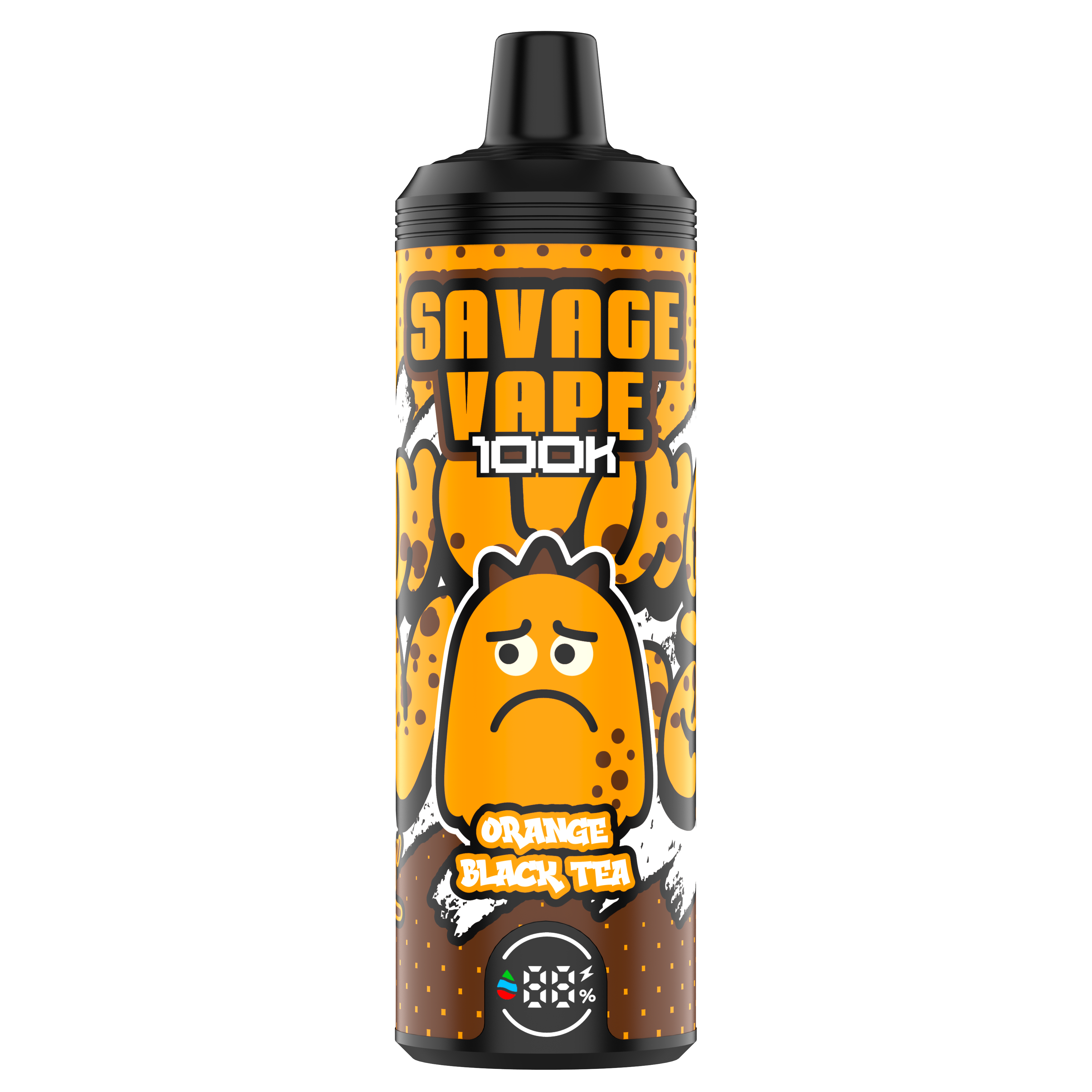 EU ENTÉRIEUR ORIGINAL VAPE SAVAGE MTL 100000 PUFF 80000 65000 VACTORE ÉLECTRONIQUE VACTEUR DUAL MAIS COIL 50 ML E-LIQUIDE VAPE VAPE 100K 80K 65K-ORANGE THE NOIR