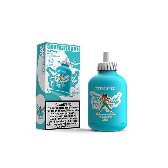 Savage Fitness 30000 Puffs Vape jetable 30k E Cigarette Débit d'air réglable 30 ml Nic Sel Liquide-Bleu Razz Limonade