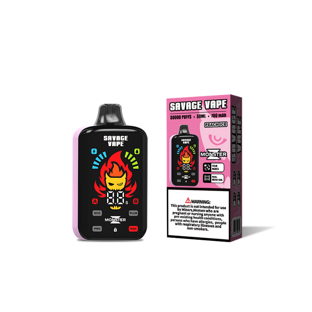 Gros Savage Monster Z 30000 Puff 30k Vape jetable 25000 25k E Cigarette-Peach Ice