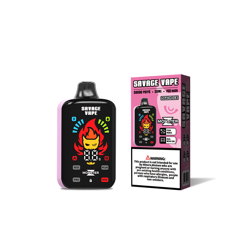 Gros Savage Monster Z 30000 Puff 30k Vape jetable 25000 25k E Cigarette-Peach Ice