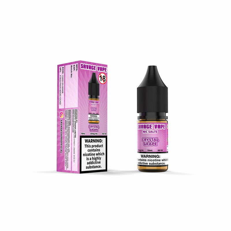 Savage Vape Crystal Grape Nic Sel E-liquide 20 mg 2 ml TPD