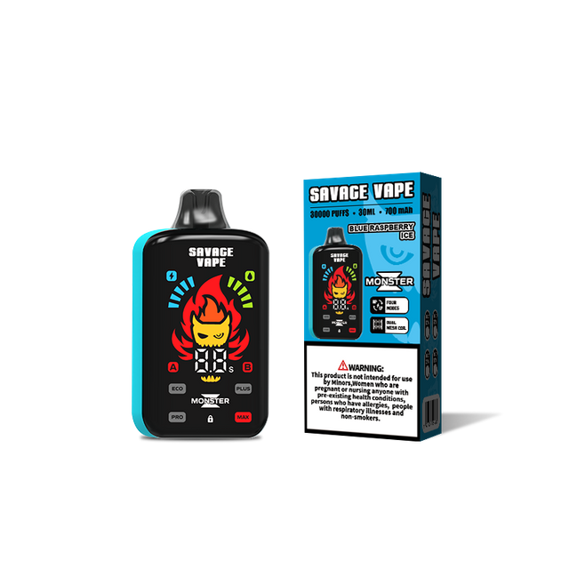 2024 Nouveau design en gros Savage Monster Z 30k Puff 30000 Vape jetable 25000 E Cigarette-Blue Raz Ice