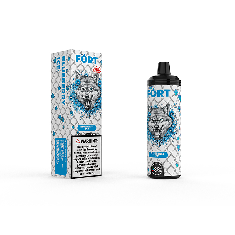 SAVAGE FORT SHISHA 45000 PUFFS 50000 Cigarette électronique jetable avec débit d'air réglable - Glace aux myrtilles