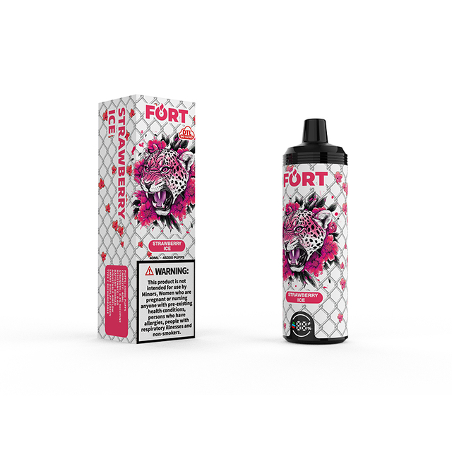 SAVAGE FORT SHISHA 45000 PUFF 45k Cigarette jetable DTL E avec débit d'air réglable - Glace à la fraise